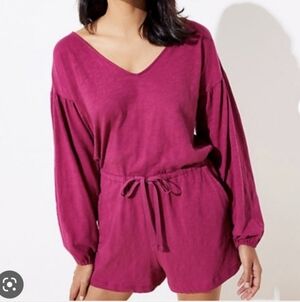 Loft Beach Cotton Long Sleeve Romper